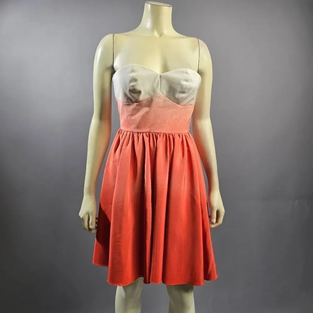 JAYGODFREY Strapless Coral and Cream Dress R7